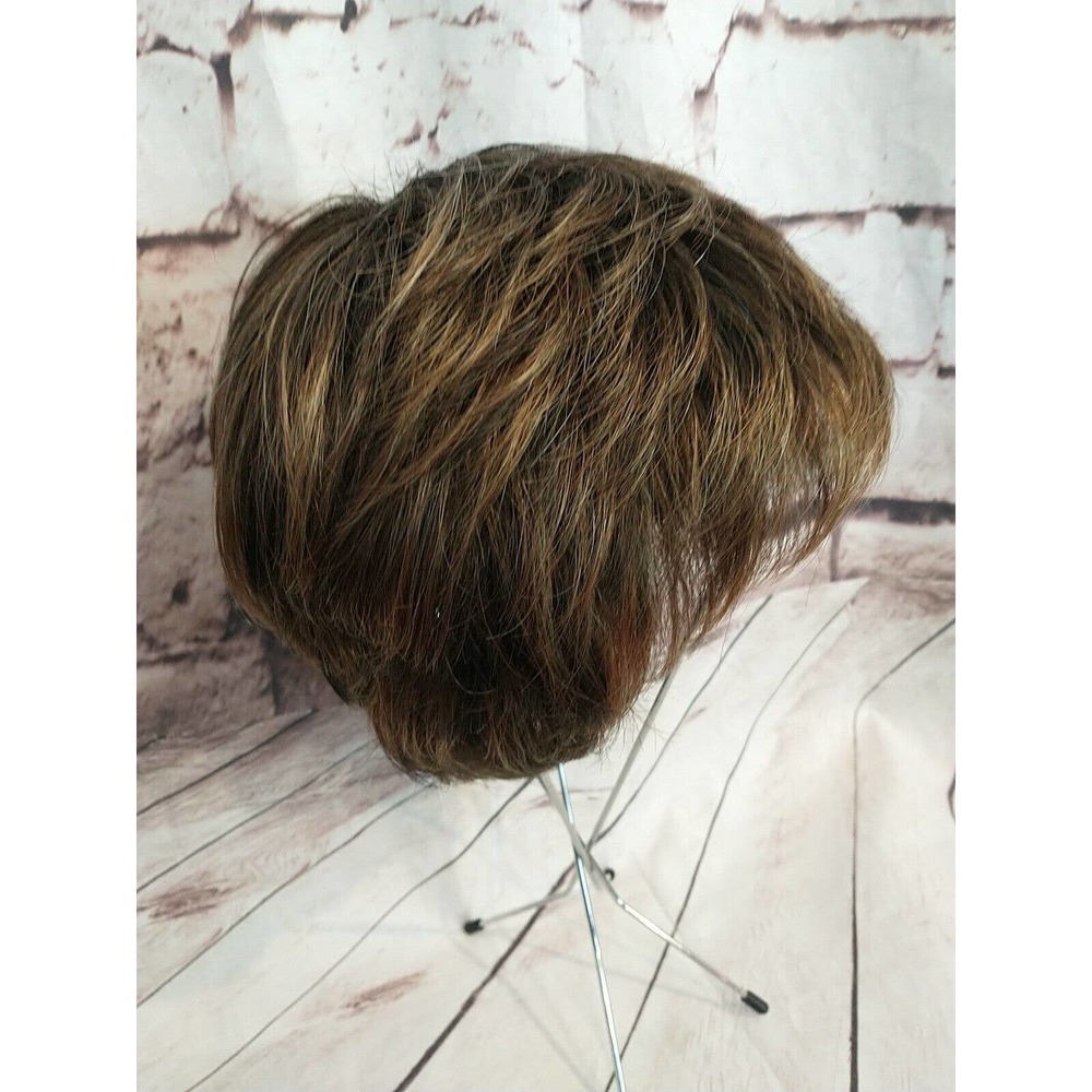 Brunette brown Auburn Red Shag short hair modacrylic Wig Nature Blend